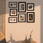 MohiniDreams Set of 7 Progeny Premium 3D Photo Frames for Home Décor - Black (6x10, 8x12, 8x8, 8x10 Inches